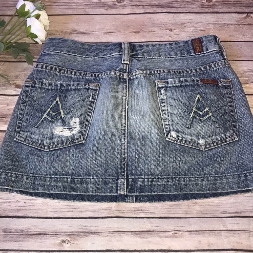 7 For All Mankind mini skirt•Y2K